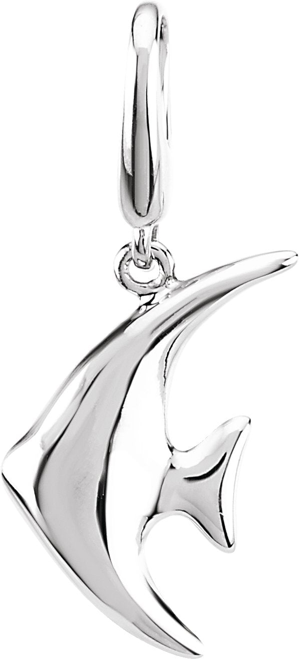 14K Gold Angelfish Pendant - White Gold