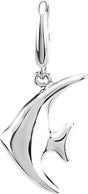 14K Gold Angelfish Pendant - White Gold