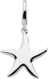 14K Gold Starfish Pendant - White Gold