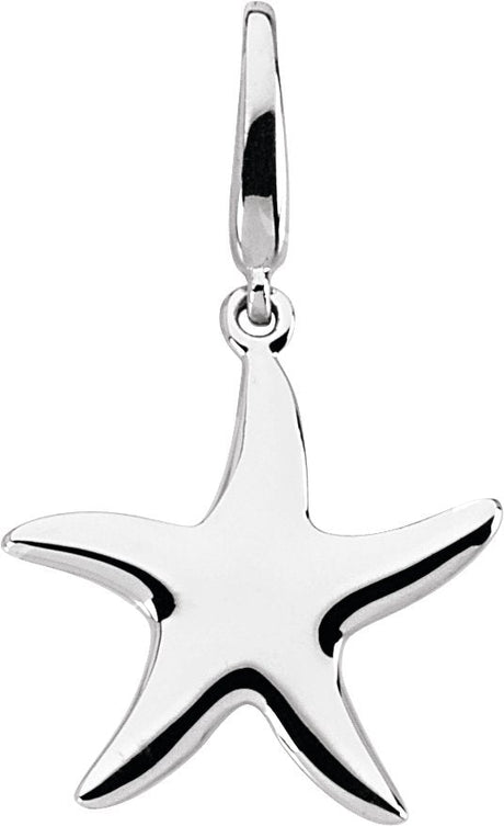 14K Gold Starfish Pendant - White Gold