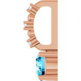14K Gold Round Aquamarine Accented Pendant - Rose Gold - view 9