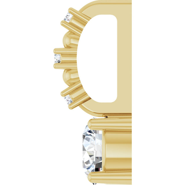 14K Gold Round Natural Diamond Accented Pendant – up to 0.01 CTW - Yellow Gold - view 9