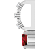 Platinum Round Mozambique Garnet Accented Pendant - view 9