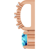14K Gold Round Blue Zircon Accented Pendant - Rose Gold - view 9