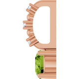 14K Gold Round Peridot Accented Pendant - Rose Gold - view 9