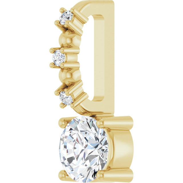 14K Gold Round Natural Diamond Accented Pendant – up to 0.01 CTW - Yellow Gold - view 8