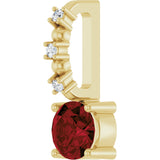 14K Gold Round Mozambique Garnet Accented Pendant - Yellow Gold - view 8