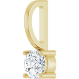14K Gold Round Natural Diamond Solitaire Pendant – 4mm Stones - Yellow Gold - view 8