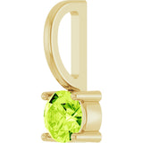 14K Gold Round Peridot Solitaire Pendant - Yellow Gold - view 8