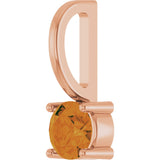 14K Gold Round Citrine Solitaire Pendant - Rose Gold - view 8