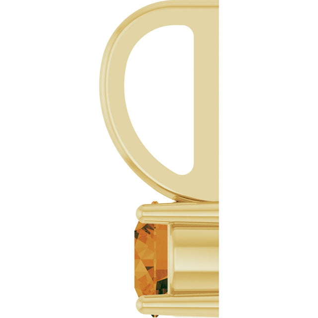 14K Gold Round Citrine Solitaire Pendant - Yellow Gold - view 9