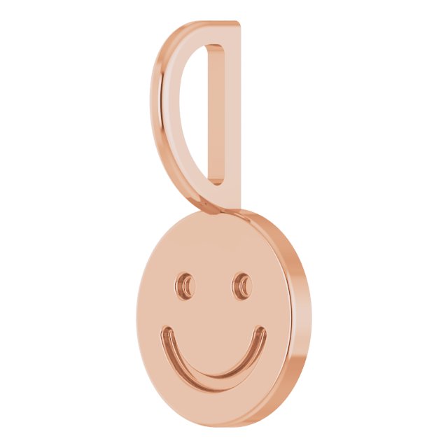 14K Gold Smiley Face Pendant - Rose Gold - view 2