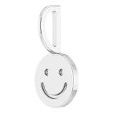 14K Gold Smiley Face Pendant - White Gold - view 2