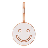 14K Gold Smiley Face Pendant - Rose Gold
