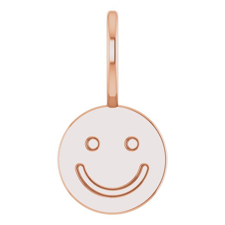 14K Gold Smiley Face Pendant - Rose Gold
