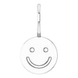 14K Gold Smiley Face Pendant - White Gold