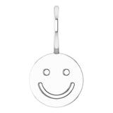 14K Gold Smiley Face Pendant - White Gold