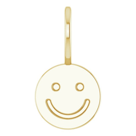 14K Gold Smiley Face Pendant - Yellow Gold