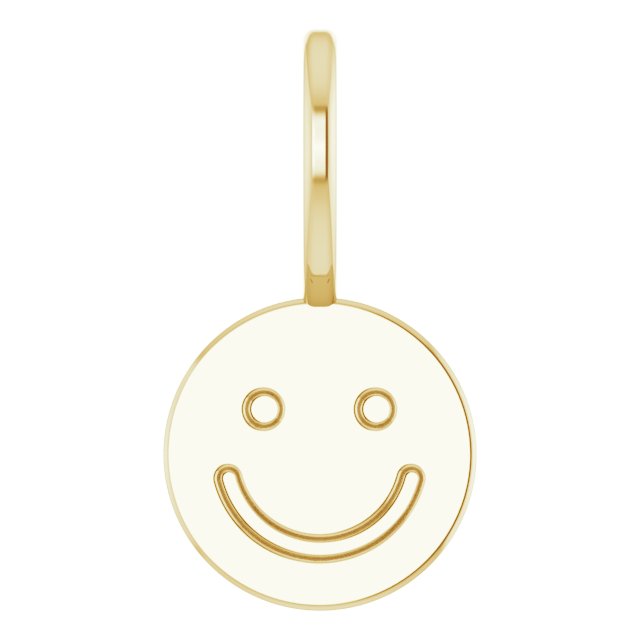14K Gold Smiley Face Pendant - Yellow Gold