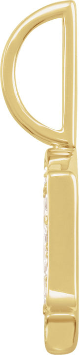 14K Gold Round Natural Diamond Gothic Initial Pendant - Yellow Gold - view 6