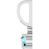 Platinum Round Natural Blue Zircon Accented Pendant - view 11