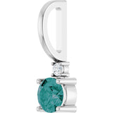 Platinum Round Natural Alexandrite Accented Pendant - view 10