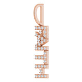 14K Gold Round Natural Diamond Faith Pendant - Rose Gold - view 8