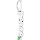 Platinum Round Natural Tsavorite Garnet Peace Pendant - view 5