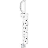 14K Gold Round Natural White Sapphire Peace Pendant - White Gold - view 5