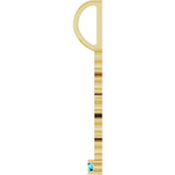 14K Gold Round Natural Aquamarine Peace Pendant - Yellow Gold - view 6
