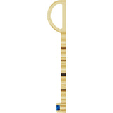 14K Gold Round Natural Blue Sapphire Peace Pendant - Yellow Gold - view 6