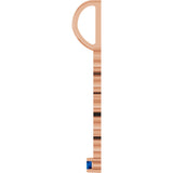 14K Gold Round Natural Blue Sapphire Peace Pendant - Rose Gold - view 6