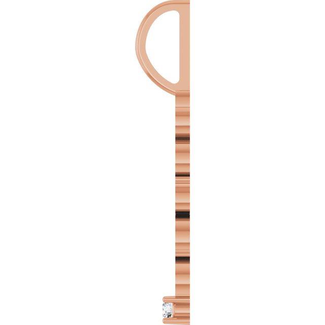 14K Gold Round Natural White Sapphire Peace Pendant - Rose Gold - view 6