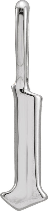 14K Gold Initial L Gothic Pendant - White Gold - view 3