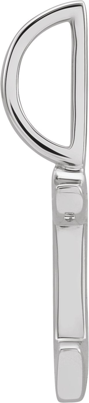 14K Gold Initial U Gothic Pendant - White Gold - view 4