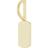 14K Gold Engravable Dog Tag Pendant - Yellow Gold - view 2