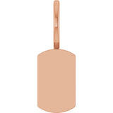 14K Gold Engravable Dog Tag Pendant - Rose Gold