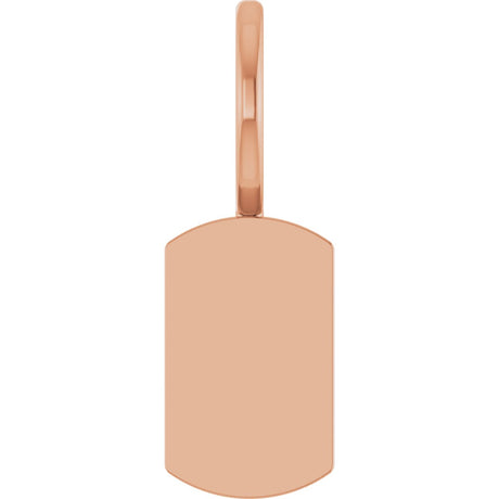 14K Gold Engravable Dog Tag Pendant - Rose Gold