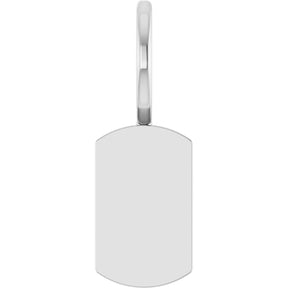 14K Gold Engravable Dog Tag Pendant - White Gold