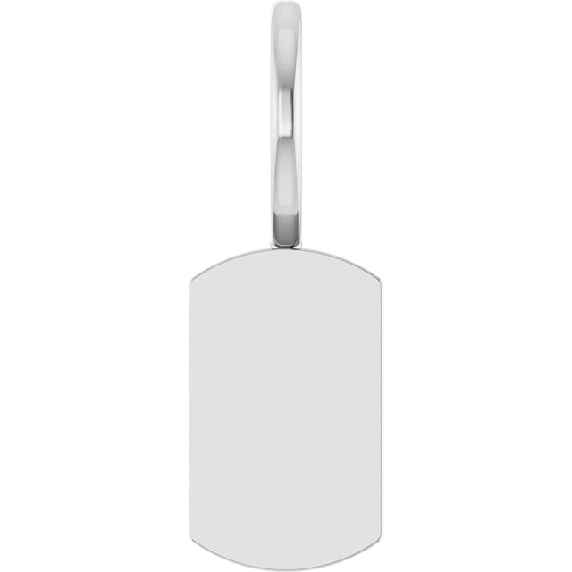 Platinum Engravable Dog Tag Pendant