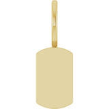 14K Gold Engravable Dog Tag Pendant - Yellow Gold