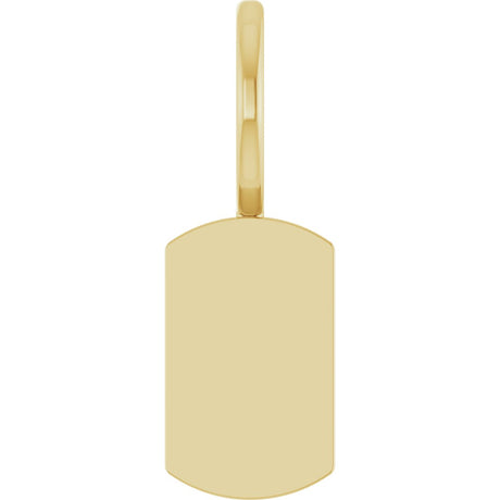 14K Gold Engravable Dog Tag Pendant - Yellow Gold