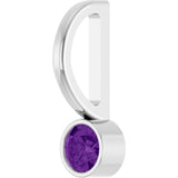 Platinum Round Natural Amethyst Bezel-Set Solitaire Pendant - view 8
