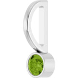 14K Gold Round Natural Peridot Bezel-Set Solitaire Pendant - White Gold - view 8