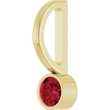 14K Gold Round Lab-Grown Ruby Bezel-Set Solitaire Pendant - Yellow Gold - view 8