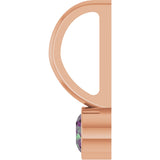 14K Gold Round Lab-Grown Alexandrite Bezel-Set Solitaire Pendant - Rose Gold - view 9