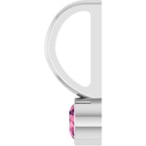 Platinum Round Natural Pink Tourmaline Bezel-Set Solitaire Pendant - view 9