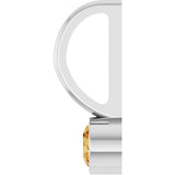 Platinum Round Natural Citrine Bezel-Set Solitaire Pendant - view 9
