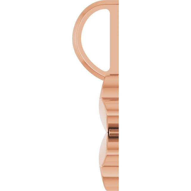 14K Gold Four-Leaf Clover Pendant – 17.48x10.74mm - Rose Gold - view 3