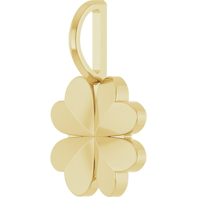 14K Gold Four-Leaf Clover Pendant – 17.48x10.74mm - Yellow Gold - view 2